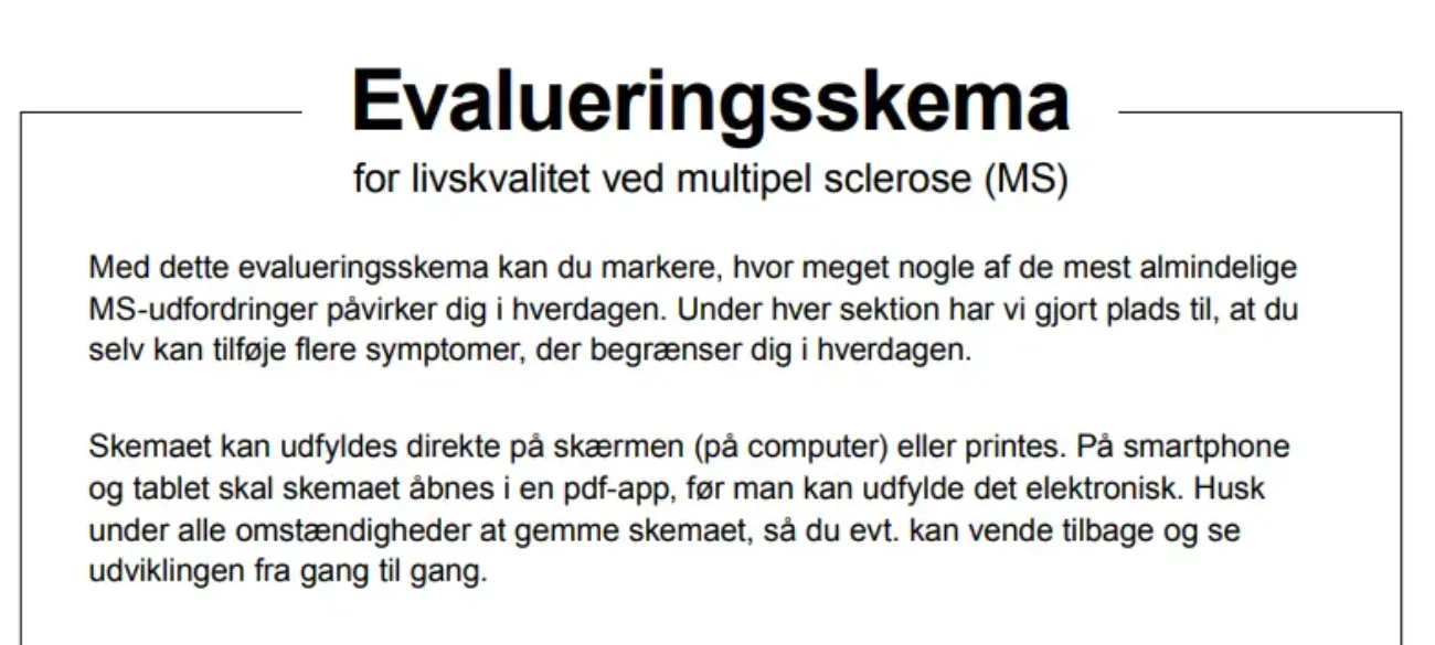 MSguiden - Evalueringsskema