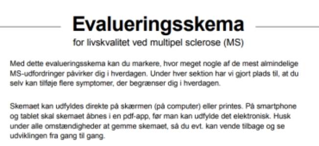 MSguiden - Evalueringsskema