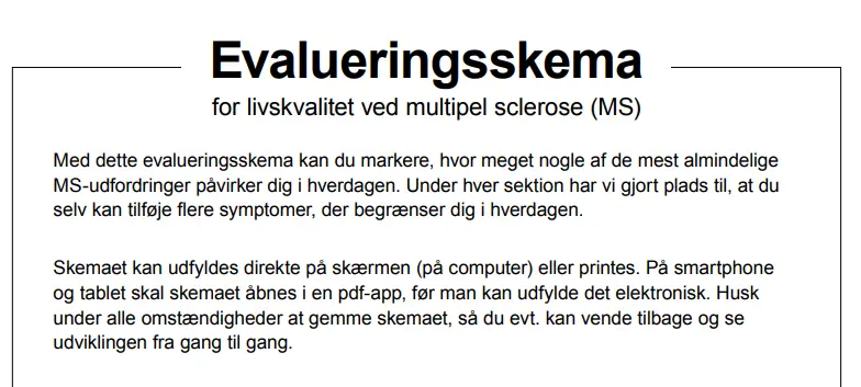 MSguiden - Evalueringsskema